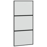 Sliding Door with Hardware Set Black 102.5x205 cm Tempered Glass 3375876