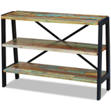 Side Table Multicolour Reclaimed wood and steel Small 243274