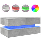 Coffee Table with LED Lights Concrete Grey 90x50x40 cm 839864