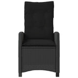 3 Piece Bistro Set with Cushions Black Poly Rattan 365225