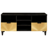 TV Cabinet Black and Gold 100 x 33 x 46 cm Engineered wood 4017846
