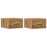 ZNTS Wall-mounted Bedside Cabinets 2 pcs Artisan Oak 35x35x20 cm 857066