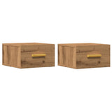 ZNTS Wall-mounted Bedside Cabinets 2 pcs Artisan Oak 35x35x20 cm 857066