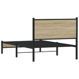 Metal Bed Frame without Mattress Sonoma Oak 100x190 cm 4007862
