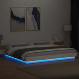 Bed Frame with LED Lights without Mattress White 200x200cm 3281070