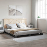 Bed Frame without Mattress Grey 200x200 cm Solid Wood Pine 3281567
