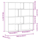 Corner Bookcase 4-Tier Old Wood 85x85x140 cm Engineered Wood 3307817