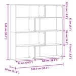 Corner Bookcase 4-Tier Old Wood 85x85x140 cm Engineered Wood 3307817