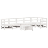 7 Piece Garden Sofa Set White Solid Wood Pine 3250865