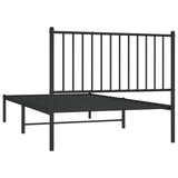 Metal Bed Frame without Mattress with Headboard Black 100x190cm 350858