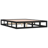 Bed Frame without Mattress Black 200x200 cm Solid Wood 820820