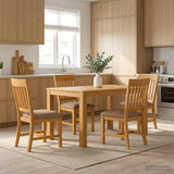 Dining Set 5 pcs Grey Solid Oak Wood 3430350