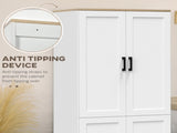 Freestanding Kitchen Cupboard, 4-Door Storage Cabinet Organizer with Adjustable Shelves White T3398P423530