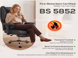 Executive Office Chair, Reclining Desk Chair with Footrest, Adjustable Armrests, Pet Friendly Faux T3398P550247