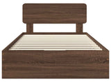 Bed Frame with Drawer Brown Oak 90 x 200 cm Engineered Wood 3412226