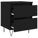 ZNTS Bedside Cabinet Black 40x35x50 cm Engineered Wood 826878