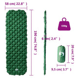 Inflating Camping Mattress 1-Person Green 190x58x6 cm 4007116