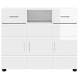 Wooden Cabinet with Drawer High Gloss White 88.5 x 30.5 x 73 cm 880285