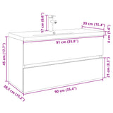 ZNTS 2 Piece Bathroom Furniture Set Ceramic and Engineered Wood 3307664