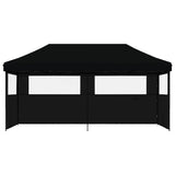 Foldable Party Tent Pop-Up with 3 Sidewalls Black 4004950