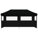 ZNTS Foldable Party Tent Pop-Up with 3 Sidewalls Black 4004950