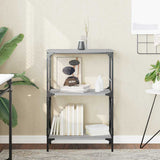 Bookcase 3-Tier Grey Sonoma 59x35x90.5 cm Engineered Wood 837615