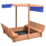Sandbox with Roof Firwood 112x112x112 cm 316474