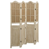 4-Panel Room Divider Brown 140x165 cm Fabric 338591