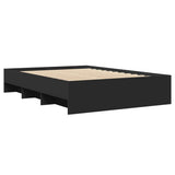 Bed Frame Black Engineered Wood 140x190 cm Bed Frame 3295682