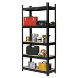 ZNTS Heavy Duty Black Metal Garage Shelving Unit Shed Storage Shelves Boltless Shelf Rack 08700525