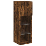 TV Cabinets with LED Lights 2 pcs Smoked Oak 30.5x30x90 cm 837010