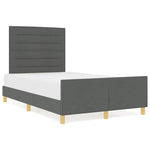 ZNTS Bed Frame Dark Grey 120x200 cm Fabric 3344642