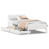 Bed Frame without Mattress White 90x200 cm Solid Wood Pine 3301759