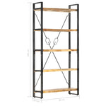 5-Tier Bookcase 90x30x180 cm Solid Mango Wood 286581