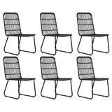 Dining Set Black Poly rattan, powder-coated steel, glass 3060253