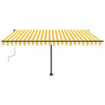 Freestanding Manual Retractable Awning 400x300 cm Yellow/White 3069738