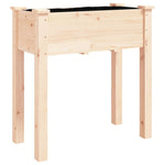 Wheeled Planter with Liner 71x37x80 cm Solid Wood Fir 3157823