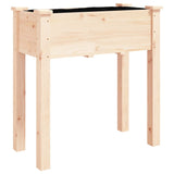 Wheeled Planter with Liner 71x37x80 cm Solid Wood Fir 3157823