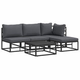 Garden Sofa Set with Cushion 5 pcs Black Aluminium 3378857