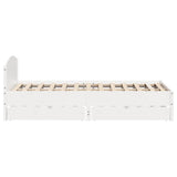Bed Frame without Mattress White 135x190 cm Double Solid Wood Pine 3301837