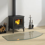 Fireplace Glass Plate Transparent 100 x 50 cm Glass 353882