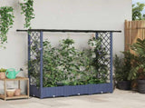 Raised Bed with Trellis and Roof Grey 164 x 40 x 123 cm PP 42032564