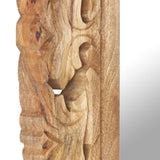 Hand Carved Mirror Brown 50x50 cm Solid Mango Wood 321638