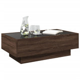 Coffee Table with LED Brown Oak 90x50x30 cm Engineered Wood 847524