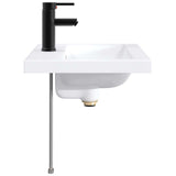Bathroom Wash Basin Matte Black 61 x 40 x 16.5 cm Metal 890235