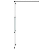 Walk-in Shower Wall Black 90x195 cm Half Frosted ESG Glass 152106