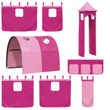Bunk Bed without Mattress with Slide and Curtains Pink 80x200 cm 3284172