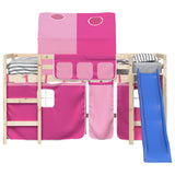 Curtains for Loft Bed with Tunnel Pink Polyester 835918