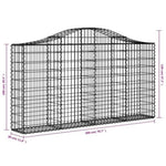 Arched Gabion Baskets 15 pcs 200x30x100/120 cm Galvanised Iron 3145443