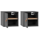 Wall Cabinets 2 pcs Grey 31.5x30x30 cm Solid Wood Pine 818360